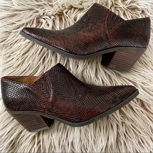 🐍LUCKY BRAND Tabea Leather Snakeskin Booties🐍